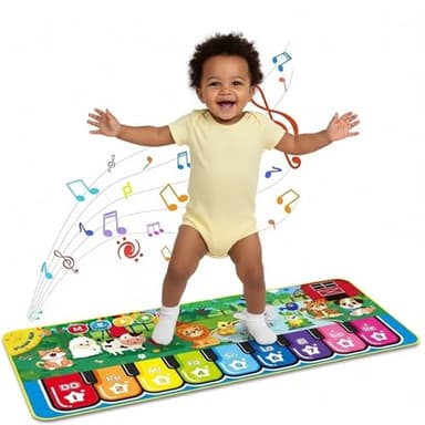 SHAMIMOU Tapis Musical Bébé - Tapis de Danse Interactif avec Lumières & Sons - Piano Mat | Éveil Sensoriel et Motricité | Dès 24 Mois | Cadeau d'anniversaire de Noël pour bébés 2 3 4ans