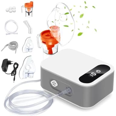 Nebulisateur Portable Pour Enfants et Adultes, Aerosol Portable Avec Affichage Numérique Led, Nébuliseur Pour Rhume Asthme Et Le Traitement Des Maladies Respiratoires,Aérosol Nébuliseur Pour Maison