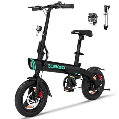 ELEKGO Vélo Électrique Pliable,14 Pouces Smart Urban E-Bike Vélo électrique de Ville, Vélo Électrique avec Pédalage Assisté, Portable Compact,Adulte Unisexe