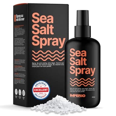 IMPERIO Sea Salt Spray - 250ml Premium Spray Eau de Mer Cheveux pour Cheveux Plus Volumineux & Texture Stable - Parfaites Beach Waves, Volume & Tenue