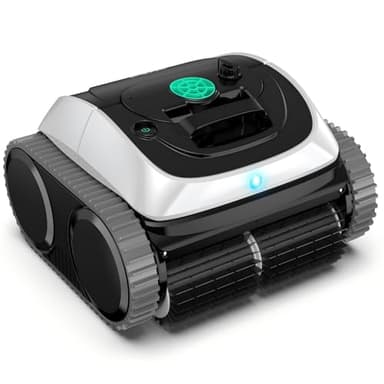 (2025 Upgrade) Robot Piscine sans Fil WYBOT C1-01 Robot Piscine pour Piscines Enterrées & Hors Sol - Nettoyeur 4-en-1 Paroi & Ligne d'eau 150min/150m², Navigation Intelligente, App-Blanc & Vert Clair