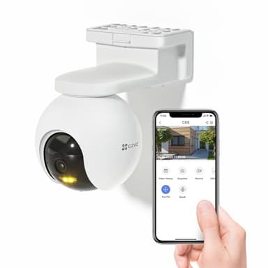 EZVIZ CB8 2K Camera Surveillance WiFi Extérieure sans Fil sur Batterie 10400mAh avec Suivi Auto, Détection de Personne, Vision Nocturne en Couleur, Audio Bidirectionnel, Défense Active, Type C