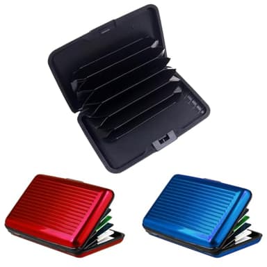 XPEX 2 pièces porte carte femme porte-cartes et porte-cartes d'identité homme range carte Porte Carte de Crédit en Aluminium Porte Cartes Anti-RFID pour Vos Cartes de Crédit