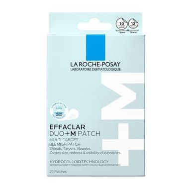 La Roche-Posay - Patch Effaclar Duo+M - Patchs Boutons, Acné & Anti-imperfection - Protège, Cible, Réduit​ - Soin pour le Visage Multi-Action - Disponible en deux tailles - Peaux Mixtes à Gasses