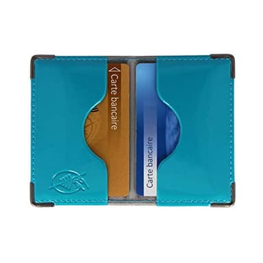 Etui 2 Cartes bancaires blindé (Anti-RFID) (Bleu Canard)