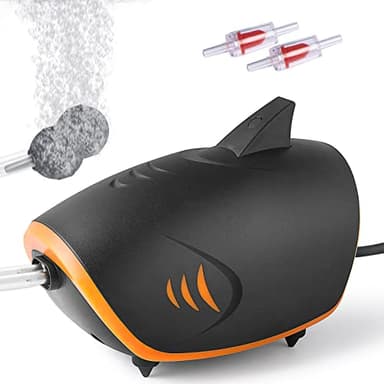PYPABL Pompe à Air Puissante pour Aquarium 415L/H, 4W Pompe à Oxygène Silencieux à 2 Sorties Métalliques avec Lumière LED, Pompe à Air Réglable pour Aquarium,pour Réservoir 50-750L (4W)