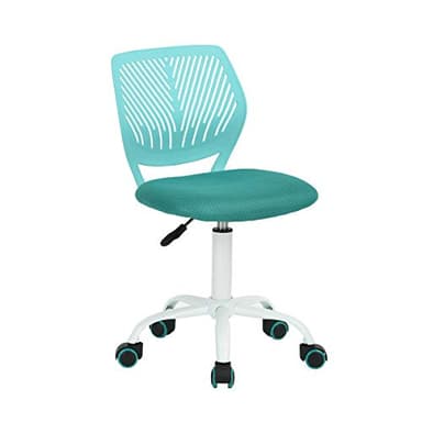 Homy Casa Chaise de Bureau pivotante réglable Siège en Tissu Chaise de Bureau Ergonomique sans accoudoir, Turquoise