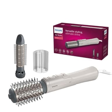 Philips Série AirStyler 7000 — Coiffeur avec brosse volumique rotative en tourmaline en céramique et 2 accessoires de coiffage (modèle BHA710/00)