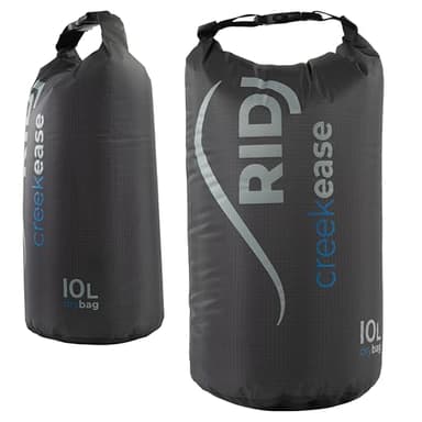 Navis Marine Dry Bag Sac fourre-tout étanche en nylon 10 l avec poignée de transport et fermeture Rolltop pour kayak, natation, camping, plage, pêche (noir, 10 l)