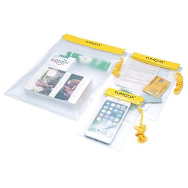 YUMQUA Sac étanche, Pochette étanche Sac Impermeable pour Caméra,Carte, iPad, Document et Téléphone -Ensemble de 3 pièces (Jaune)