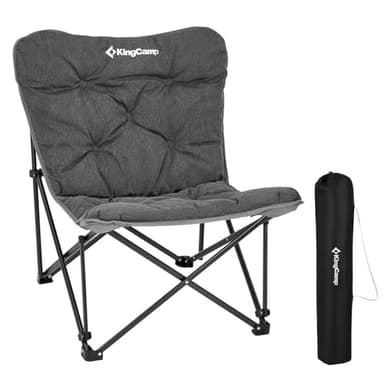 KingCamp Chaise de Camping Pliante Rembourrée pour Adultes Chaise de Jardin Piante Siège Large Support Lombaire Charge 136kg Chaise Pliable pour Randonné Pique-Nique Pêche Plage Extérieur Intérieur