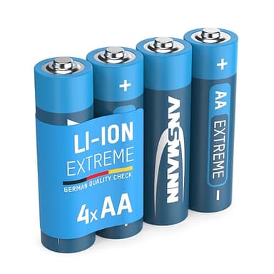 ANSMANN Piles Mignon AA Extreme Lithium 1,5V (Lot de 4) – Piles FR6 extrêmement légères d'une capacité de 3000 mAh – Piles jetables puissantes et résistantes