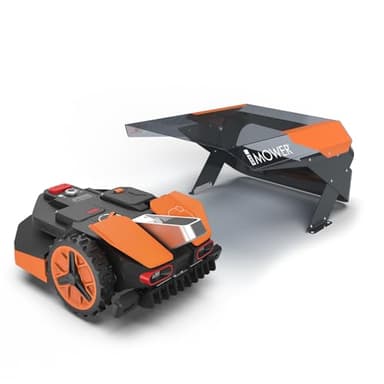 Idea Mower Mobius Garage Robot Tondeuse - Compatible Worx Landroid Vision - Abri Robot Tondeuse Polycarbonate UV - Acier Inoxydable Aluminium - Garage Tondeuse Robot Protection Intempéries
