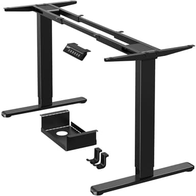ErGear Bureau Assis Debout Électrique à 2 Moteurs, Bureau Réglable en Hauteur, 4 Contrôles de Mémoire, Supportant Jusqu'à 120 kg, Cadre en Acier Robuste (Noir)