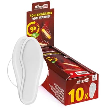 THERMOPAD Semelles chauffantes L (40-41) : 10 Pairs de chaufferettes pour jusqu'à 8 Heures de Chaleur - pour Les Chaussures de Ski et Les Bottes - activé par l'air - Utilisation immédiate