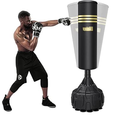 Dripex Sac de Frappe sur Pied 165 cm Sac de Boxe pour Adulte Punching Ball Autoportant avec 12 Ventouses Équipement pour Boxe, Kick-Boxing, Arts Martiaux, MMA