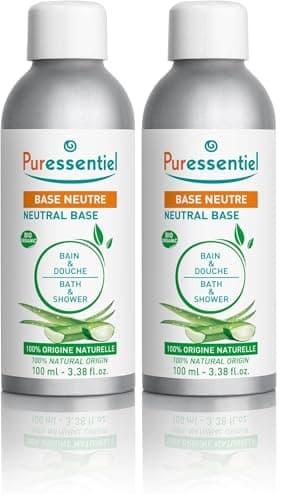 Puressentiel – Base Neutre Bain et Douche BIO – Visage, Corps et Cheveux - Pour huiles essentielles - 100 ml (Lot de 2)