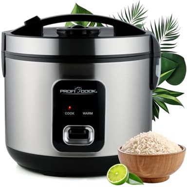 ProfiCook® Cuiseur à riz | 3kg de riz | préparation rapide | fonction maintien au chaud | gobelet doseur & cuillère à riz | Rice Cooker antiadhésif | Cuiseur à riz avec cuiseur vapeur | PC RK 1285