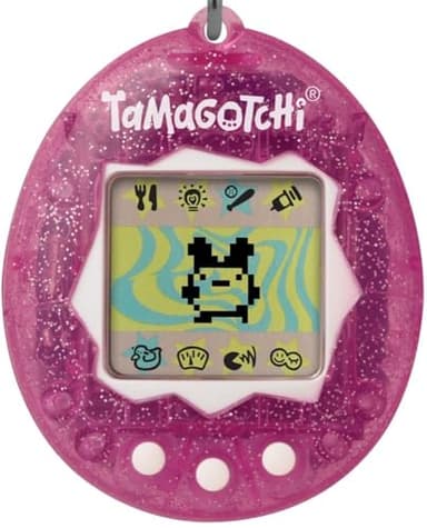 Tamagotchi Bandai Original Pink Glitter Shell Original Cyber Pet 90s Jouet pour Adultes et Enfants avec chaîne | Les Animaux virtuels rétro sont d'excellents Jouets pour garçons et Filles ou Cadeaux