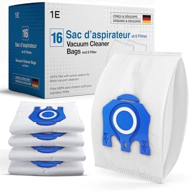 16 Sacs Aspirateur pour Miele [Complete C3 C2 Classic C1 S8340] – remplace GN – 4 Filtres Moteur & 4 Filtres Sortie [Séries S8000 S5000 S2000 S800 S600] – remplace 9917730 12281680 S8 S5