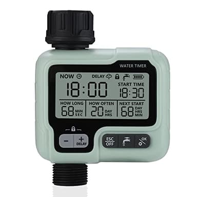 johgee Minuterie Arrosage Automatique pour Jardin, Programmateur d'Arrosage Extérieur, Minuteur Arroseur