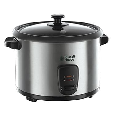 Russell Hobbs Cuiseur de Riz [Grande Capacité] Inox (1,8L, 10 portions, cuillère à riz & Dosette incl., Arrêt & Maintien au Chaud Auto,Idéal aussi pour légumes/poisson etc.,Bol antiadhésif) 19750-56
