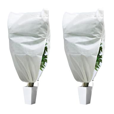 Voile de Hivernage pour Plantes Extérieures, Lot de 2 Housses d'Hivernage 80 x 120 cm, Sac Serre de Hivernage 60 g/m², Housses de Protection pour Palmier Olivier Citronnier contre le Froid et le Gel