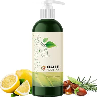 Maple Holistics Le meilleur shampooing pour cheveux gras - Scalp botanique Perte Itchy cheveux traitement pour les hommes et les femmes - dégraissant cheveux Produit Sulfate - Clarifying Shampoo Pour Colorés Beauty Hair & Natural Hair Care 16Oz