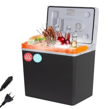 Todeco 30L Glacière électrique portable, pour Refroidir et Garder au Chaud, Mini-frigidaire 12V et 230V, Mode ÉCO, pour voiture, camion, bateau, camping-car et prise de courant