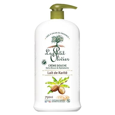 LE PETIT OLIVIER - Crème Douche Extra Douce & Hydratante - Lait De Karité - Pour Toute La Famille - PH Neutre Pour La Peau - Sans Savon, Sans Colorant - Fabriqué En France - 750 ml