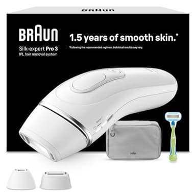 Braun Epilateur Lumiere Pulsee Silk·expert Pro 3 PL3122 Epilation Semi-Définitive, Jusqu'à 1 An De Peau Douce, Alternative Au Laser, Rasoir Gillette Venus, 2 Têtes Pour Epiler Jambes, Visage, Maillot