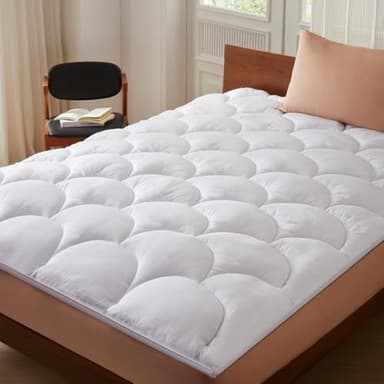 CASABEL Surmatelas 140x200 cm en Microfibre Rafraîchissante, Garnissage Fibre Creuse 600 GSM, 4 cm d’Épaisseur, Fixation Élastique - sur Matelas 2 Personnes 140x200