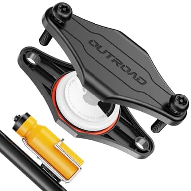 CITYWAY Support de vélo étanche pour AirTag, caché sous le porte-bidon | Vis de sécurité M5 noires | Poids léger, sécurité discrète (noir)