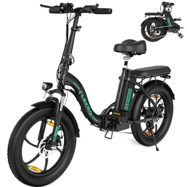 ELEKGO Vélo électrique, 20"*3.0 Pneus Larges vélo électrique Pliable, vélo de Trajet Urbain E Bike avec Moteur 250W, 36V 12Ah Batterie Amovible, 7 Vitesses Ville E-Bike pour Unisexe Adulte