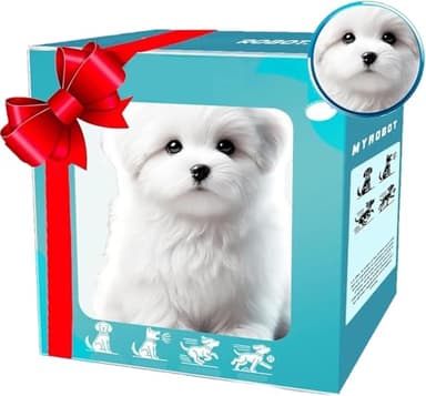 Chien Robot 2025, Mes Chiot robotiques réaliste,Chiot Robot Qui se Comporte comme Un Vrai Chiot, Chiens en Peluche interactifs pour Marcher, Aboie et Remue la Queue pour Adultes et Enfants (#05)