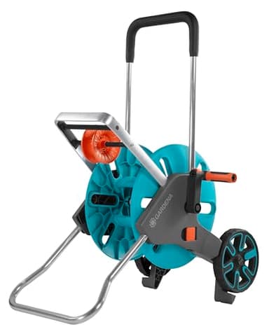 Gardena Dévidoir CleverRoll M Easy : dévidoir sur roues d'une capacité de 60 m, particulièrement stable, avec guidage confortable dans un cadre métallique robuste, montage sans outil (18515-20)