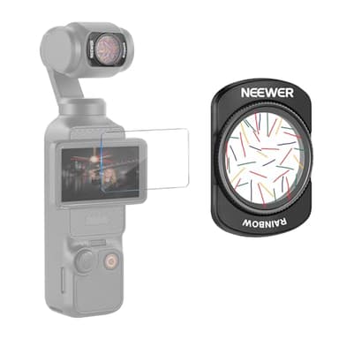 NEEWER Filtre d'Objectif Rainbow Star Compatible avec DJI Osmo Pocket 3 et Accessoires Creator Combo,Filtre Magnétique Multicouches en Verre Optique HD Starlight avec Protection d'Écran,FL-C36
