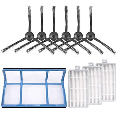 Keepow Kit d'accessoires de Rechange compatibles avec Les Robots aspirateurs ILIFE ZACO V3 V3s V5 V5s V5s Pro,1 Filtre Primaire + 3 filtres pour Robot aspirateur Pro + 6 brosses latérales