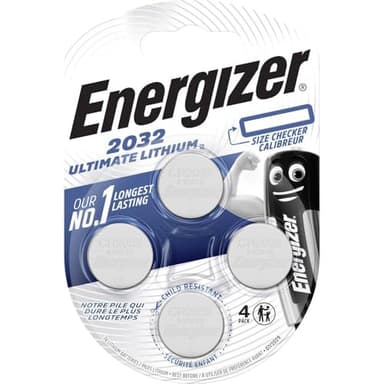 Energizer Ultimate Lith CR2032 BP4 E301319200 Chrome