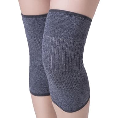 Genouillères élastiques en cachemire pour la thérapie d'arthrite pour soulager les douleurs articulaires, pour la chaleur, le genou, pour homme et femme, Gris, S