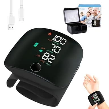 XUXLEKK Tensiomètre De Poignet, Moniteur De Pression Artérielle De Poignet Avec écran Tactile LED, Tensiomètre Automatique De Poignet, Brassard Rechargeable Et Réglable, Rechargeable Tonomètre Poignet