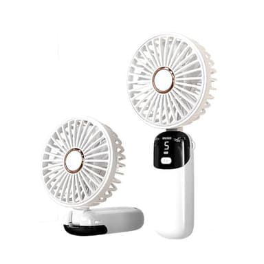 Lonnalee Ventilateur à Main, Mini Ventilateur Portatif Ventilateur de Bureau USB,Petit Ventilateur de Poche 5 Vitesses Avec Base, Ventilateur de pulvérisation pour la Maison, le Bureau, les Voyages