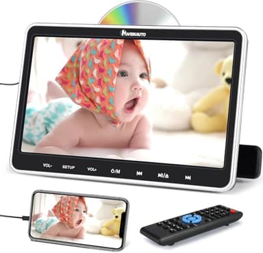NAVISKAUTO HDMI Input Lecteur DVD Voiture Slot in Design pour Enfant,Lecteur DVD Portable Supporte AV in AV Out,10,1 Pouce Ecran d'appui tête Région Libre USB SD,Non Batterie