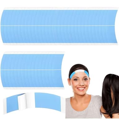 VTYTZZ 48 Pcs Bande De Colle PourPerruque,Colle Perruque,Double Face Perruque Adhésive Cheveux Toupee,Lace Front Support,Ruban Adhésif Double Face Imperméable Invisible,Pour La Fixation Des Perruques