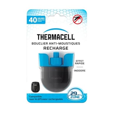 THERMACELL Recharge Liquide Anti Moustiques et Moustiques Tigres - Protection Efficace 29m² - Compatible avec Boucliers - Durée 40h - Inodore