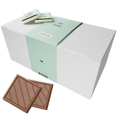 Coffret de Chocolats - Boîte de 70 Carrés de Chocolat Individuels au Lait et Céréales Croustillantes à Déguster ou Offrir - 100% Pur Beurre de Cacao - Fabriqué en France - 350 Gr