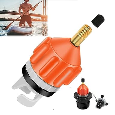 KAYEF Adaptateur Pompe Gonflable SUP, Adaptateur Pompe Pagaie Valve Standard pour Dinghy/Canoe/Kayak/Single Paddle Surfboard (Orange)