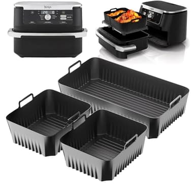 Moule Silicone Air Fryer pour Ninja AF500EU, Accessoires Air Fryer pour Ninja 10,4 L AF500EU, Airfryer Pot Carrée pour Ninja Foodi Flex, Moule Air Fryer pour COSORI Air Fryer 10L Twinfry