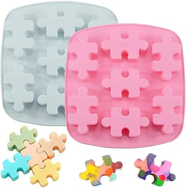 LATRAT Lot de 2 moules en résine pour bricolage - Moule en silicone antiadhésif - Moule à bonbons - Moule puzzle en silicone - Moule à savon en silicone - Gâteau au chocolat - Outils de cuisson DIY