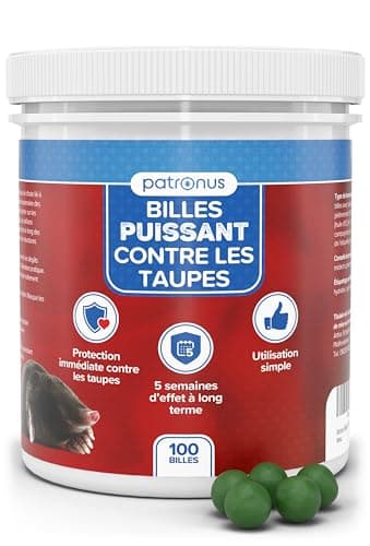 Patronus Boules Taupe Power 100 PCS. - Boules répulsives Contre Les Taupes avec Effet immédiat et à Long Terme - Produit Efficace Contre Les Taupes